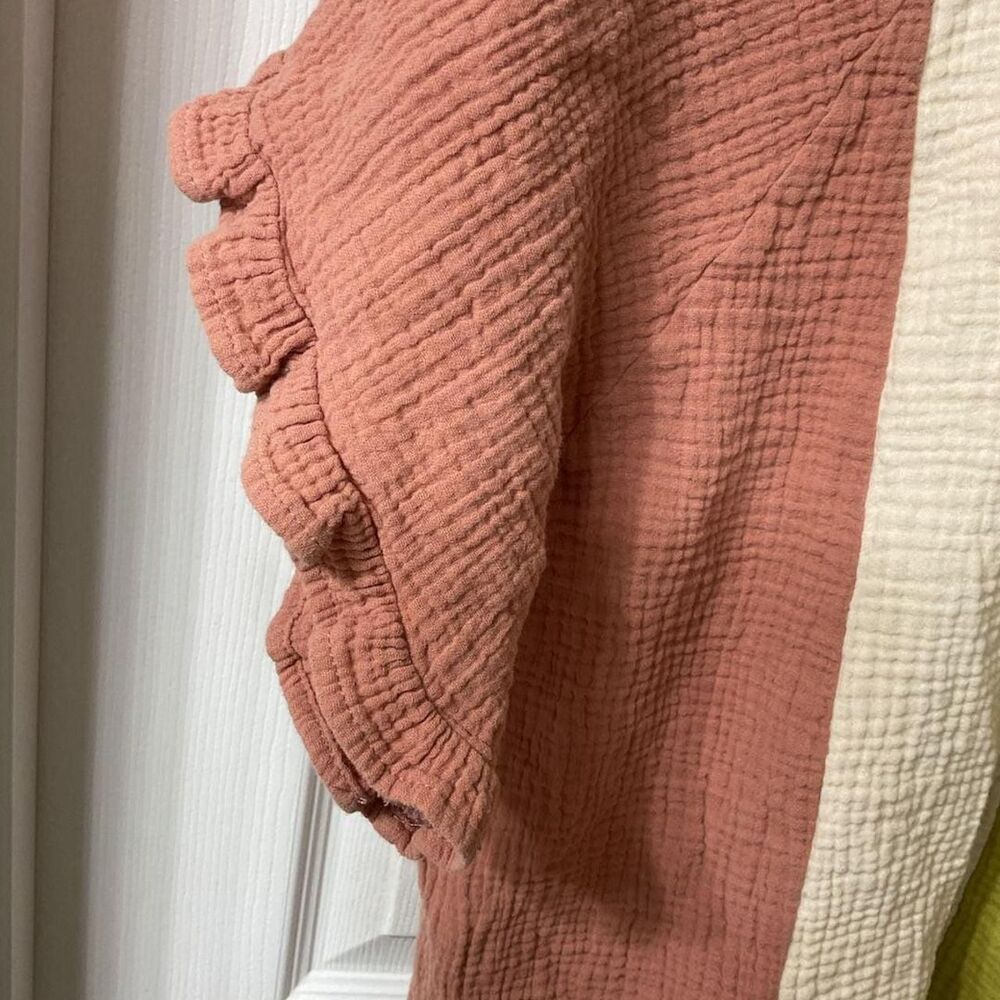 Umgee Colorblock V-Neck Gauze Top XL - Picture 4 of 4